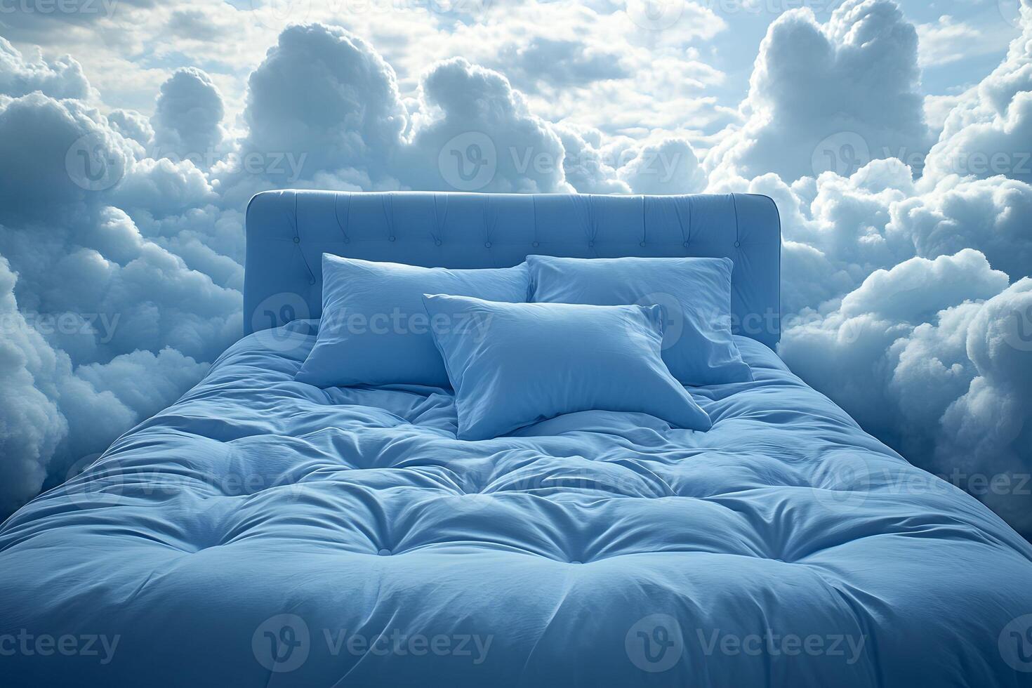 Dreamy Sky Bed Surrounded by Fluffy Clouds for Fantasy Interior Design Inspiration photo