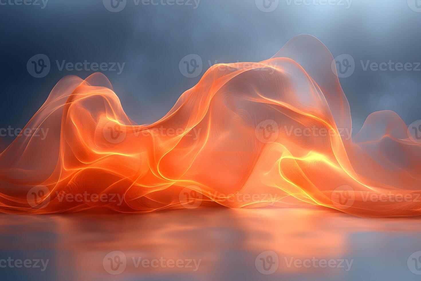 Abstract Fiery Waves on Reflective Surface Design for Posters and Digital Art photo
