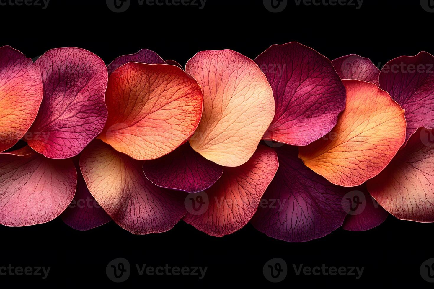 Vibrant Petals on Black Background for Floral Art Design Posters photo
