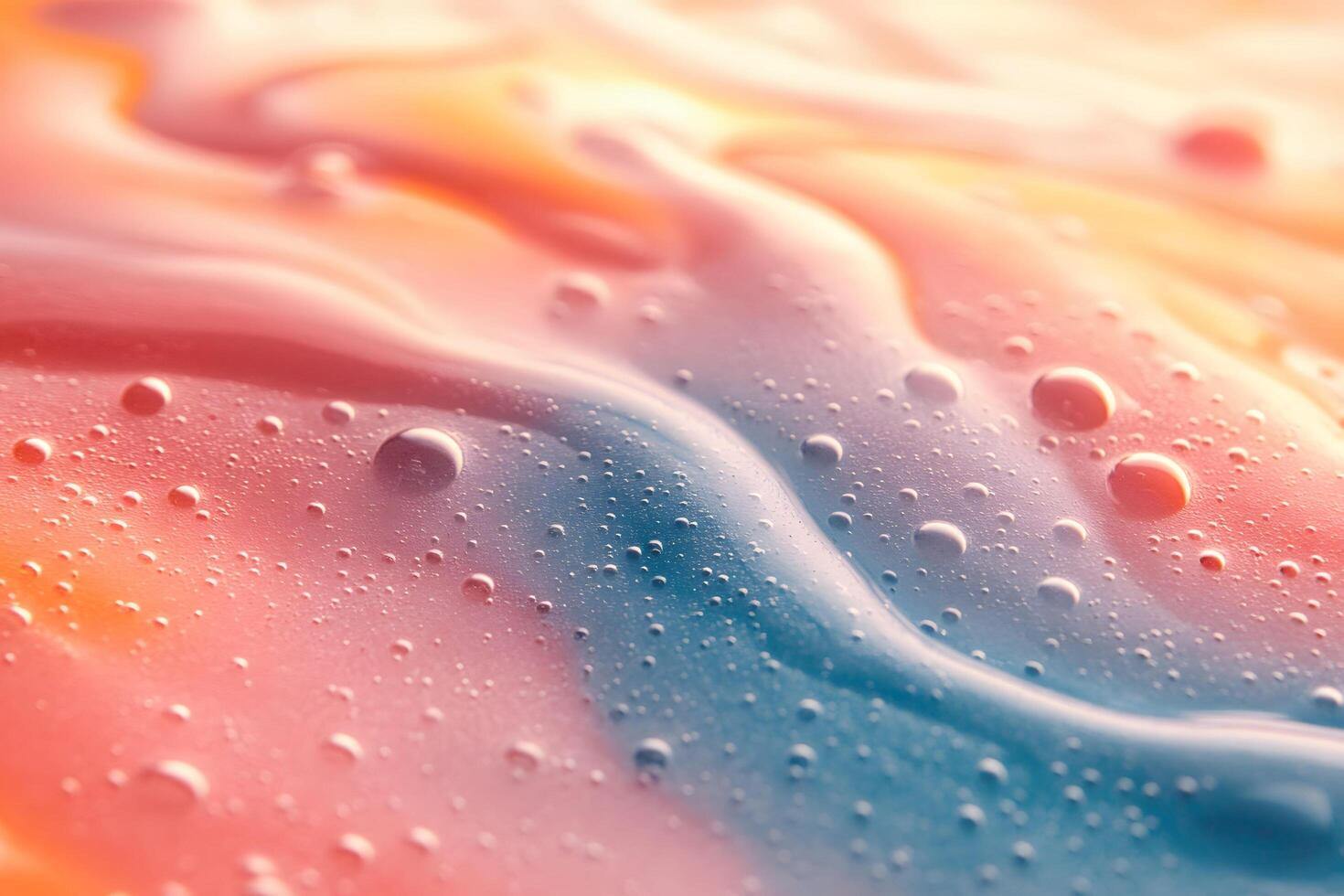 Colorful Abstract Liquid Waves with Bubbles - Modern Artistic Background Design photo