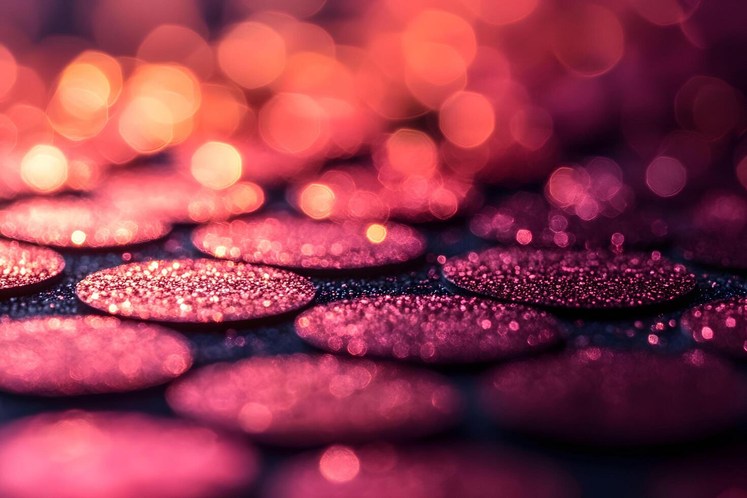 Abstract Art with Pink and Orange Bokeh Lights for Creative Design photo