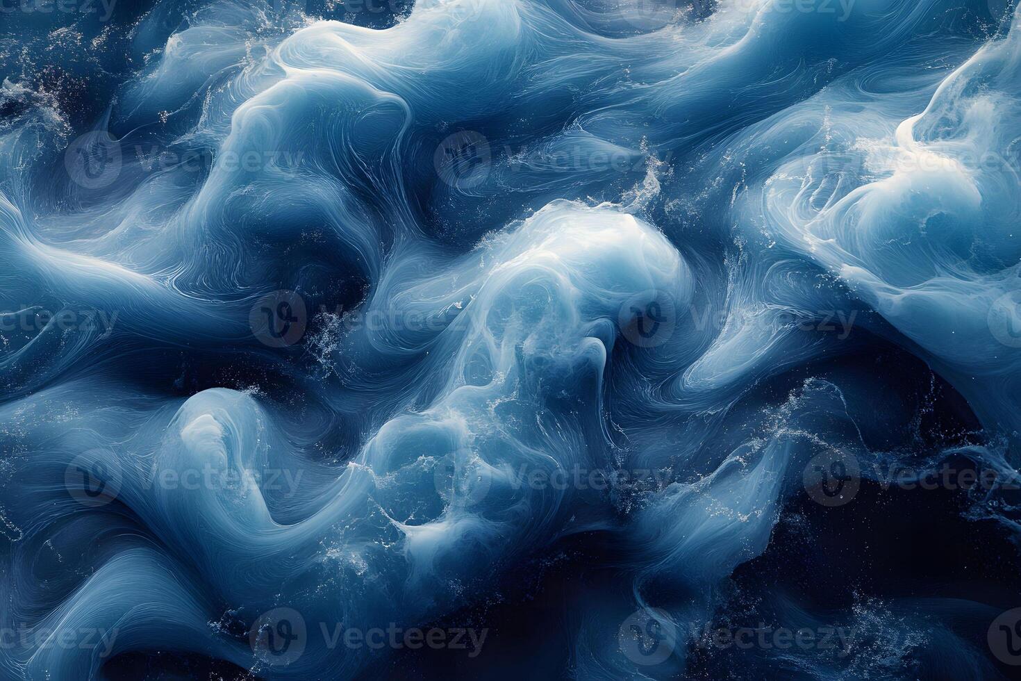 Abstract Fluid Dynamics in Motion - Artistic Blue Swirl Design for Creative Projects photo