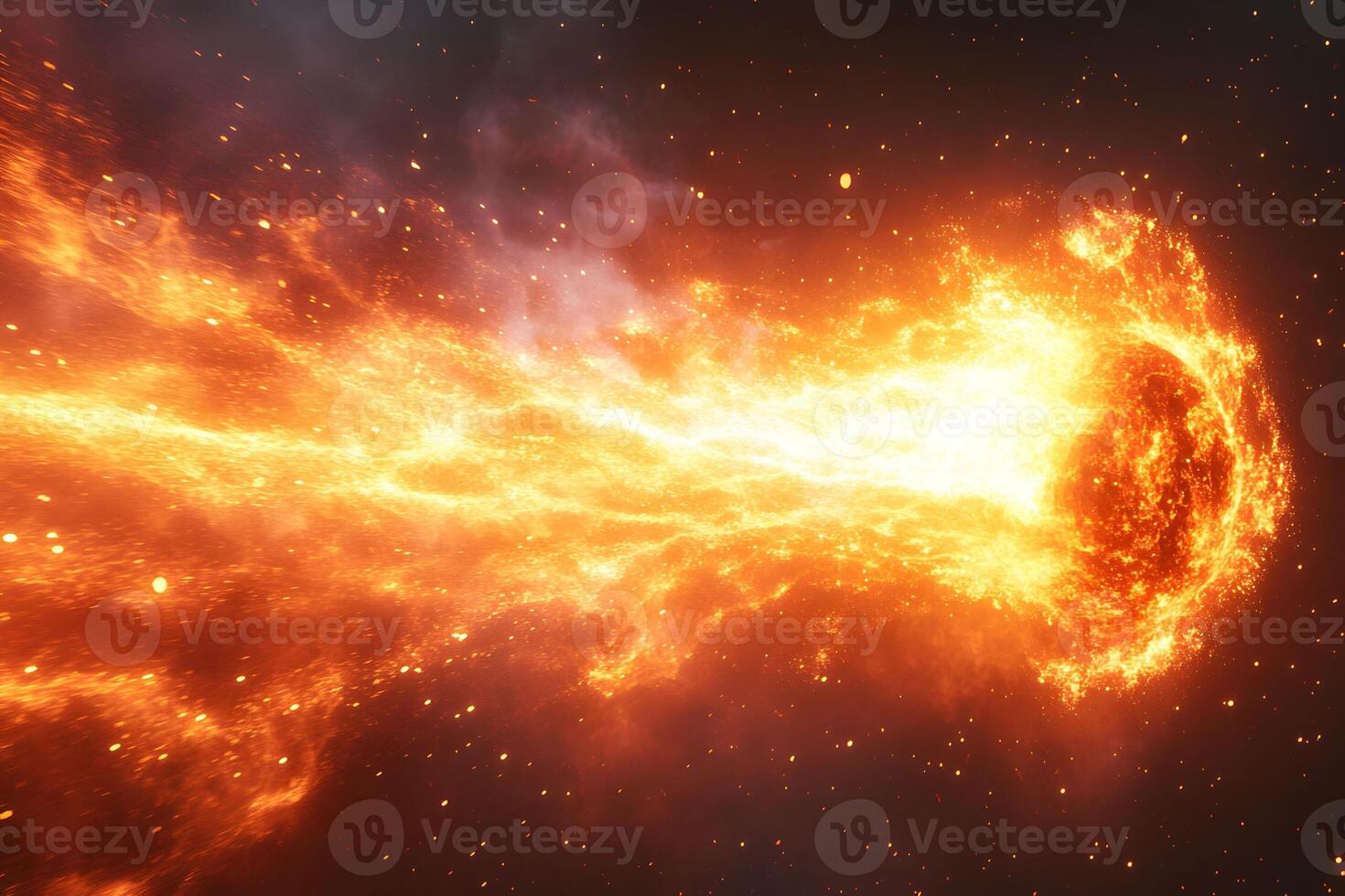 Fiery Meteor Shower in Space - Cosmic Phenomenon for Science and Education photo