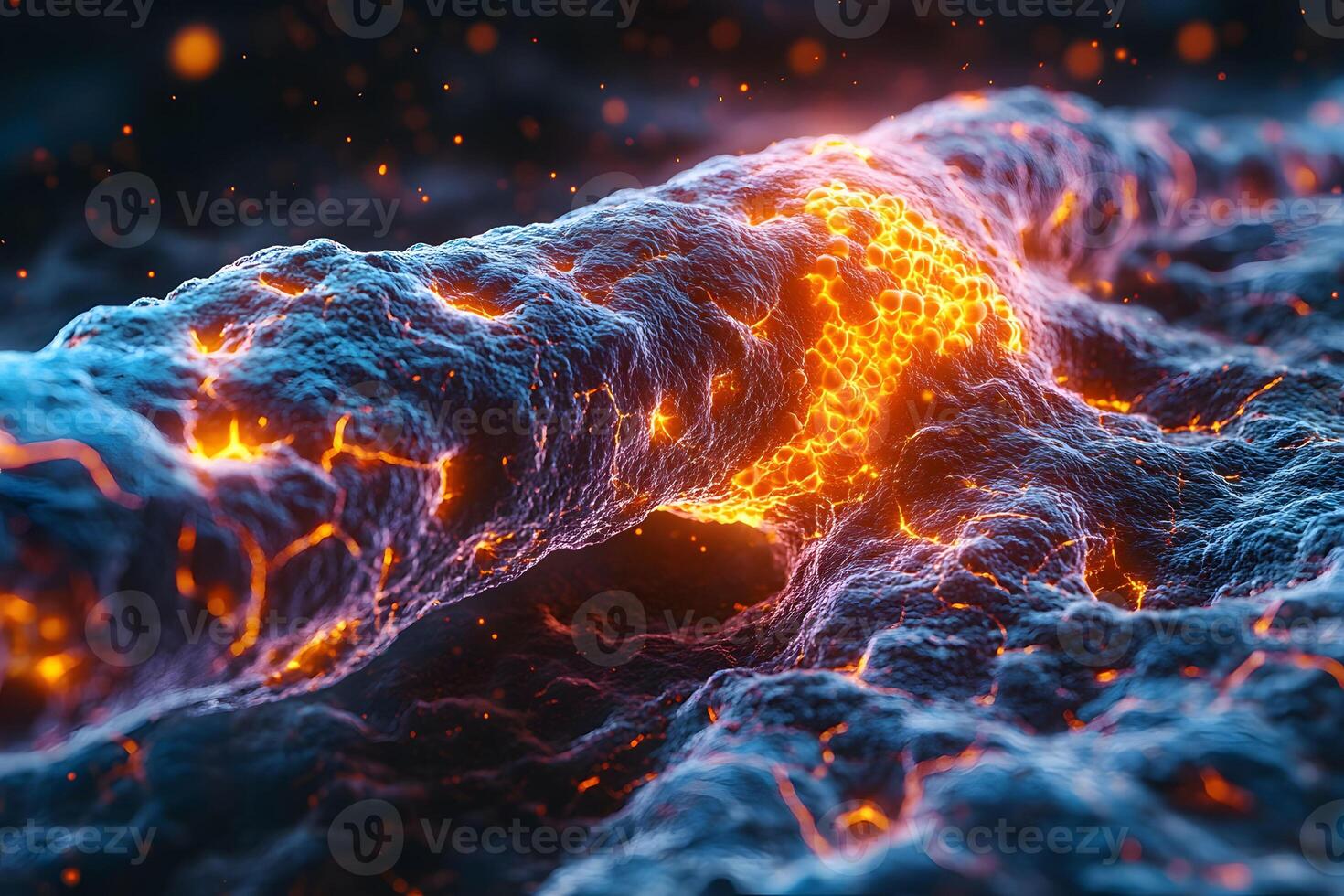 Molten Lava Flow Abstract - Dynamic Energy and Natural Power Concept for Graphic Design photo