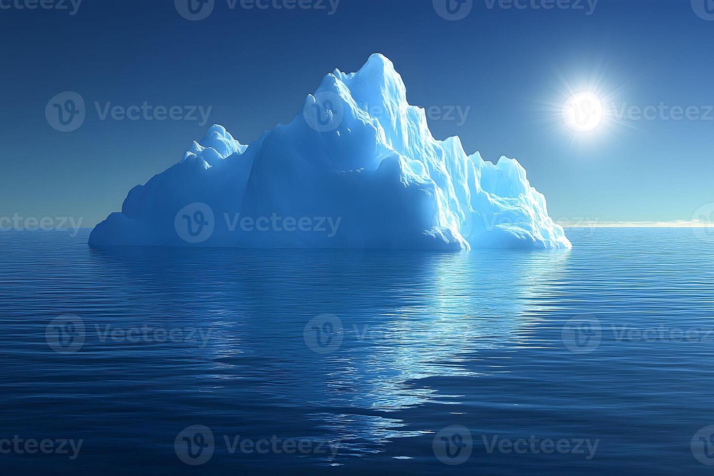 Majestic Iceberg Under the Sun in Serene Arctic Waters for Nature Photography photo