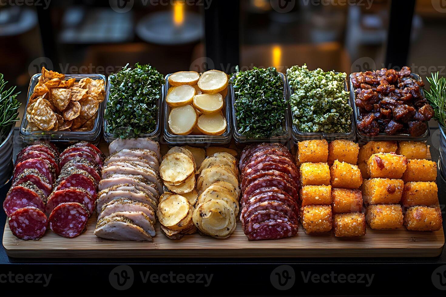 Gourmet Charcuterie Board with Assorted Meats, Cheeses, and Garnishes for Entertaining photo