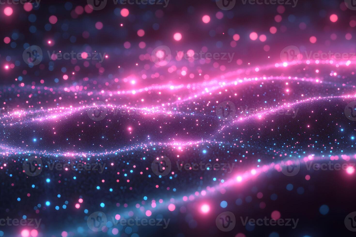 Glowing Neon Particle Wave - Futuristic Abstract Background for Digital Designs photo