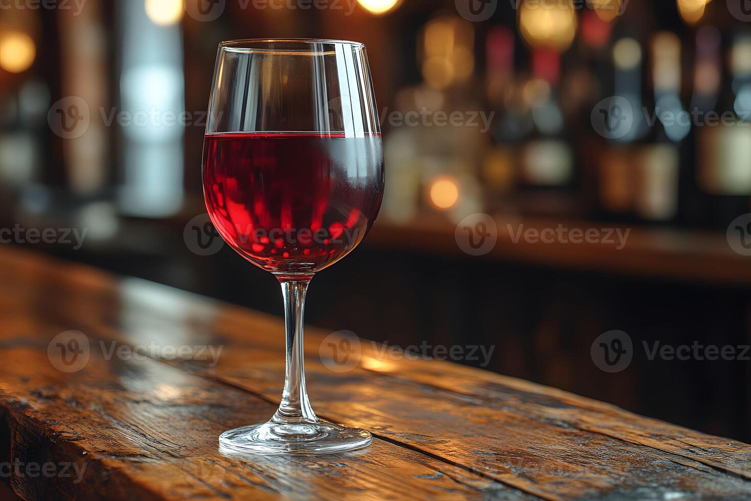 Wine Enthusiast Conceptual Design for Bar Decor with Red Wine Glass photo
