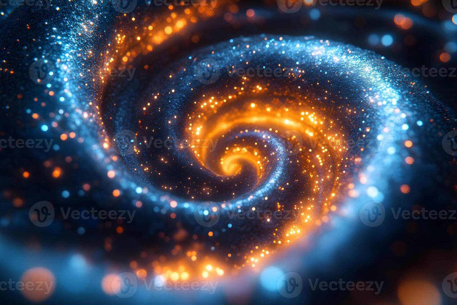 Cosmic Swirl of Glowing Particles for Abstract Digital Design and Outer Space Themes photo
