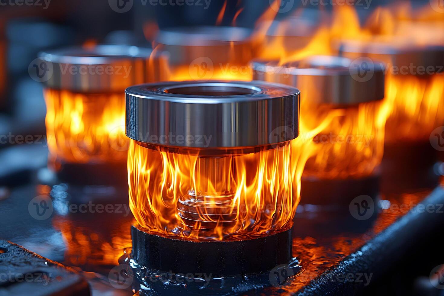 Industrial Hot Steel Bearings Precision Engineering and Heat Treatment Process photo