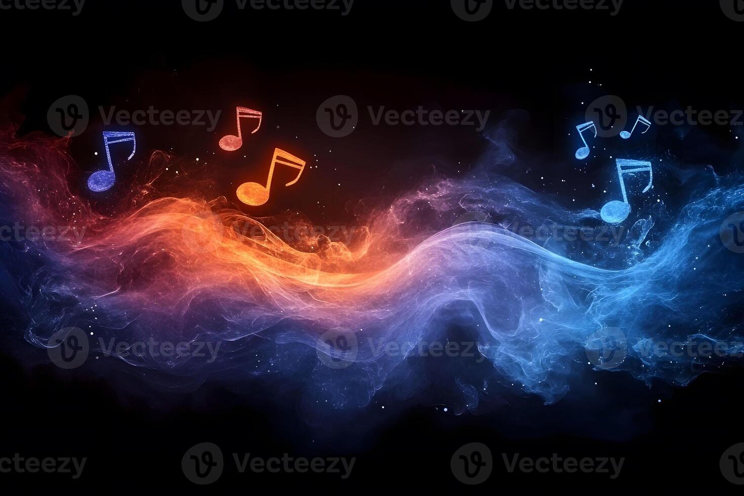 Dynamic Fusion of Music and Colorful Smoke Scenery for Creative Design photo