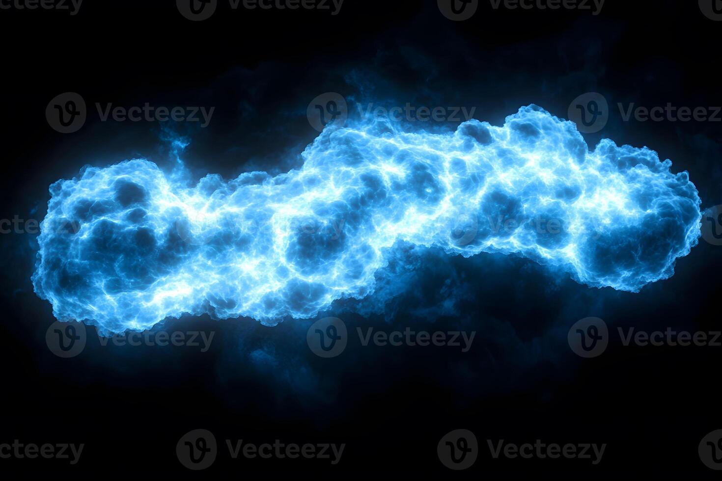Glowing Blue Energy Cloud on Dark Background for Futuristic Design photo