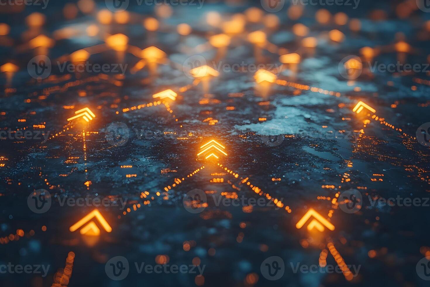 Futuristic Network Connectivity with Glowing Arrows - Technology and Innovation Concept photo