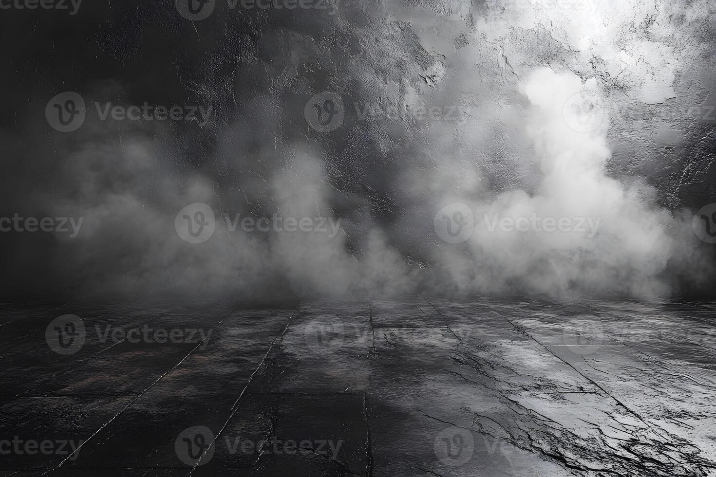 Dark Atmospheric Grunge Interior with Smoke for Mysterious Design Concepts photo