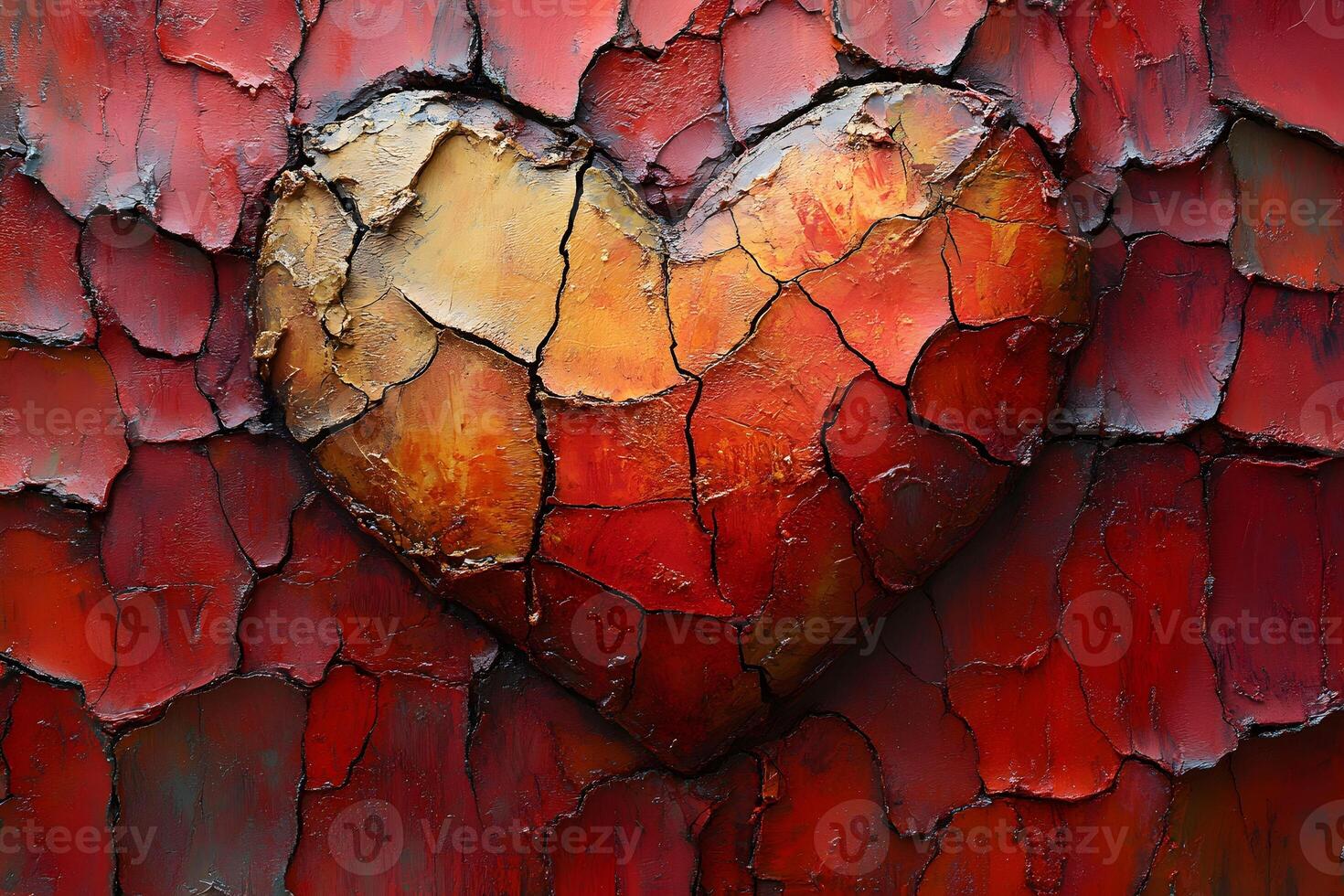 Textured Heart Artwork Vibrant Expression of Love and Emotion for Creative Design Use photo