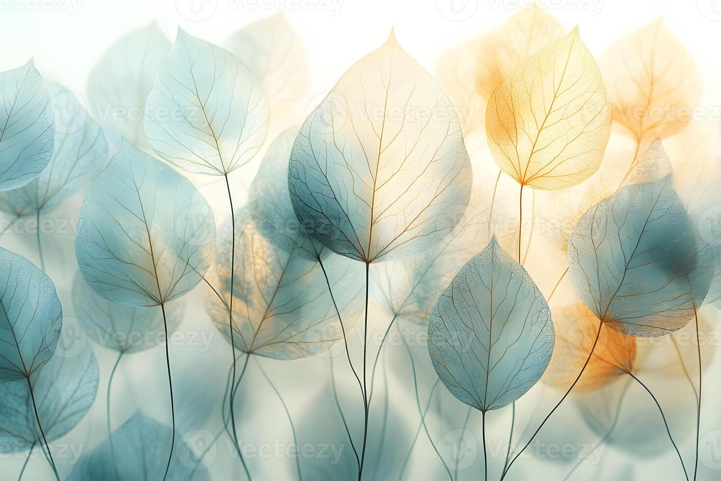 Elegant Botanical Design with Delicate Translucent Leaves for Nature-Themed Decor photo