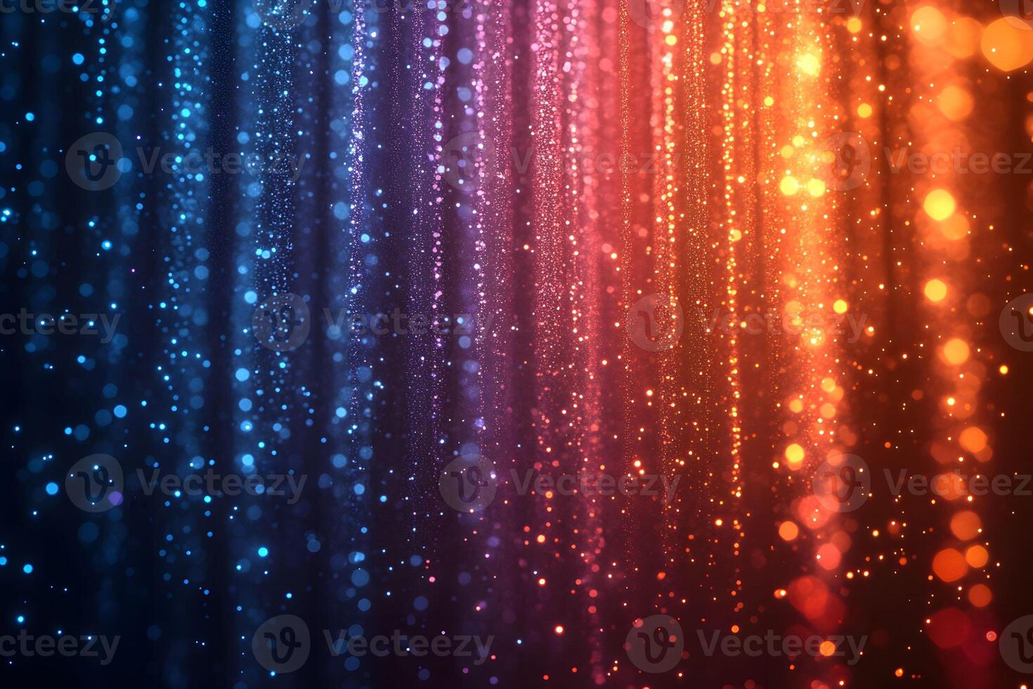Dynamic Abstract Light Display Featuring Vibrant Blue and Orange Bokeh photo