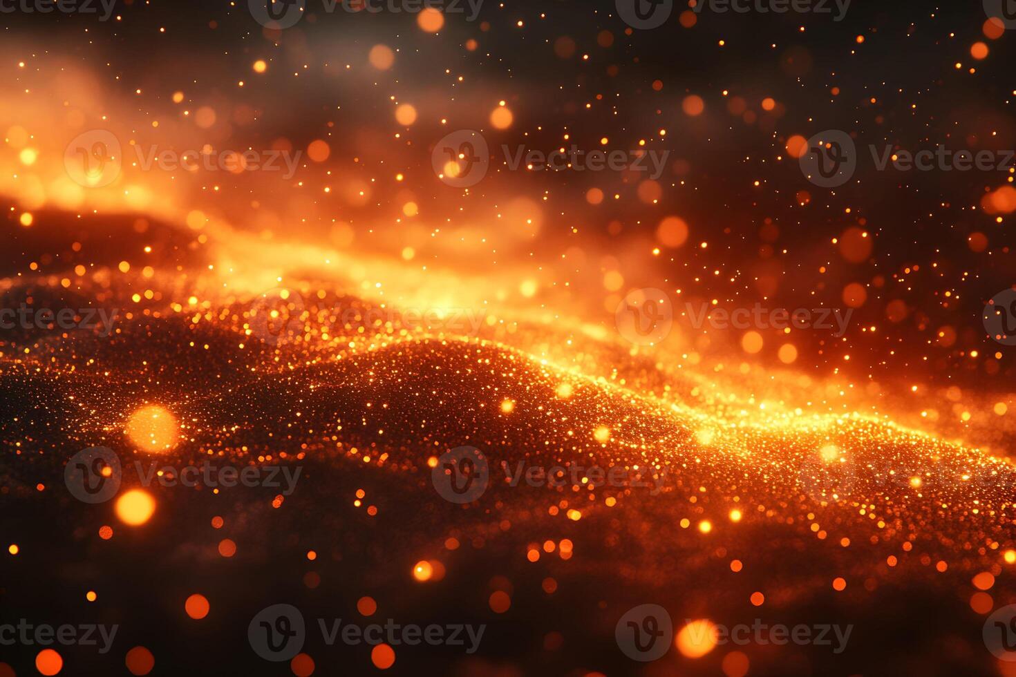 Glowing Abstract Background with Golden Sparks and Particles for Dynamic Designs photo