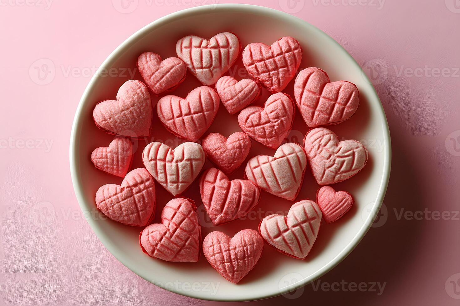 en forma de corazon rosado macarons para San Valentín postre monitor foto