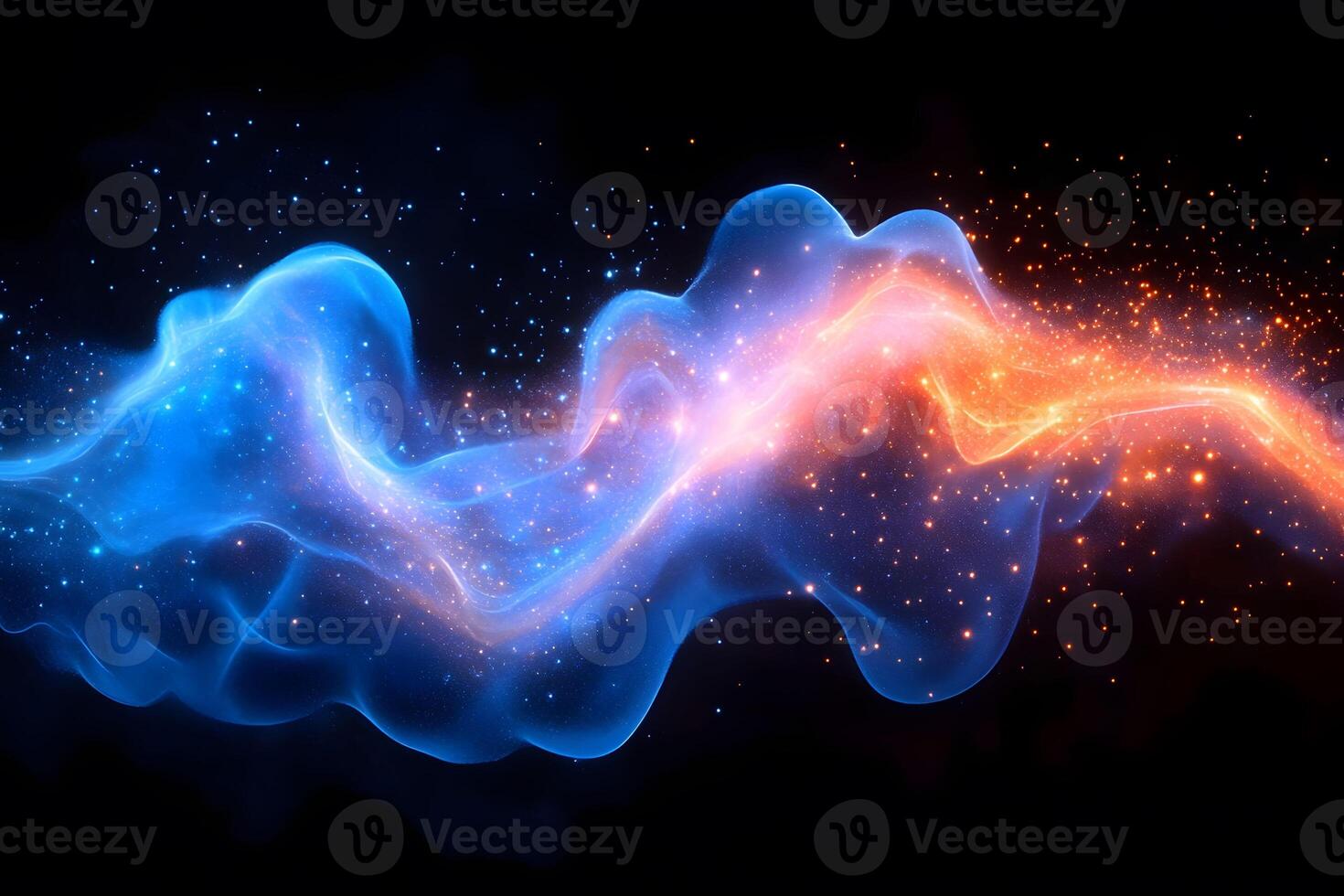 Dynamic Abstract Art Vibrant Blue and Orange Energy Flow for Digital Design Projects photo