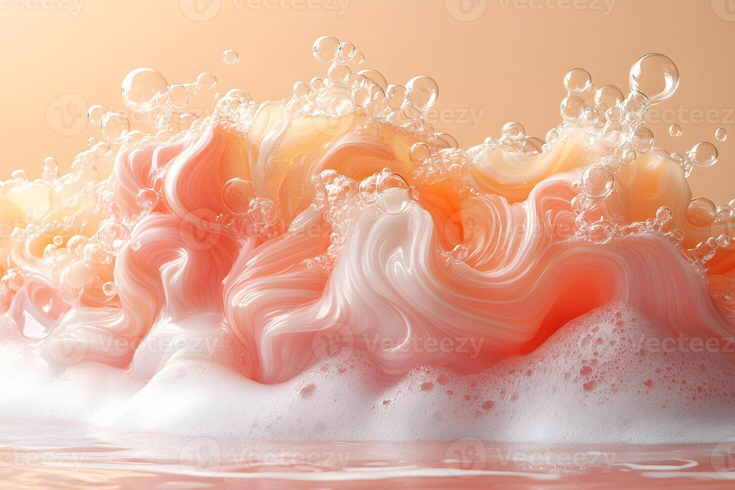 Abstract Dreamy Foam and Bubbles in Soft Pastel Tones for Design and Print photo
