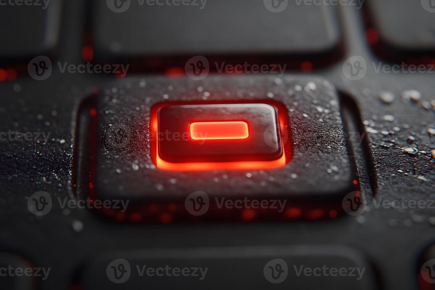 Illuminated Power Button on Wet Keyboard for Technology Design Concepts photo