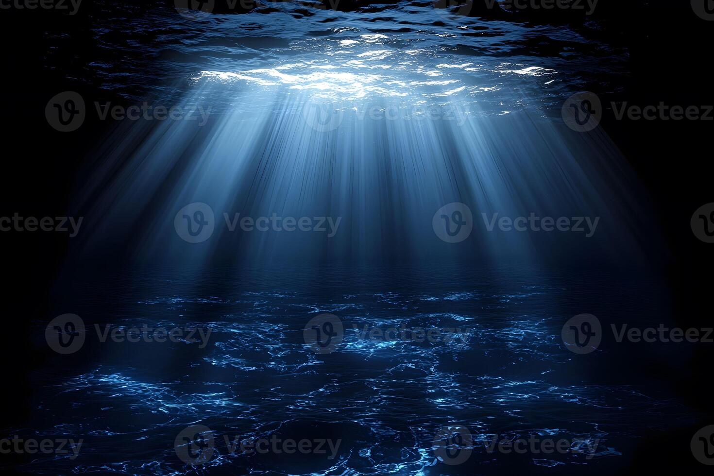 Mystical Underwater Light Rays from Ocean Surface for Tranquil Design photo
