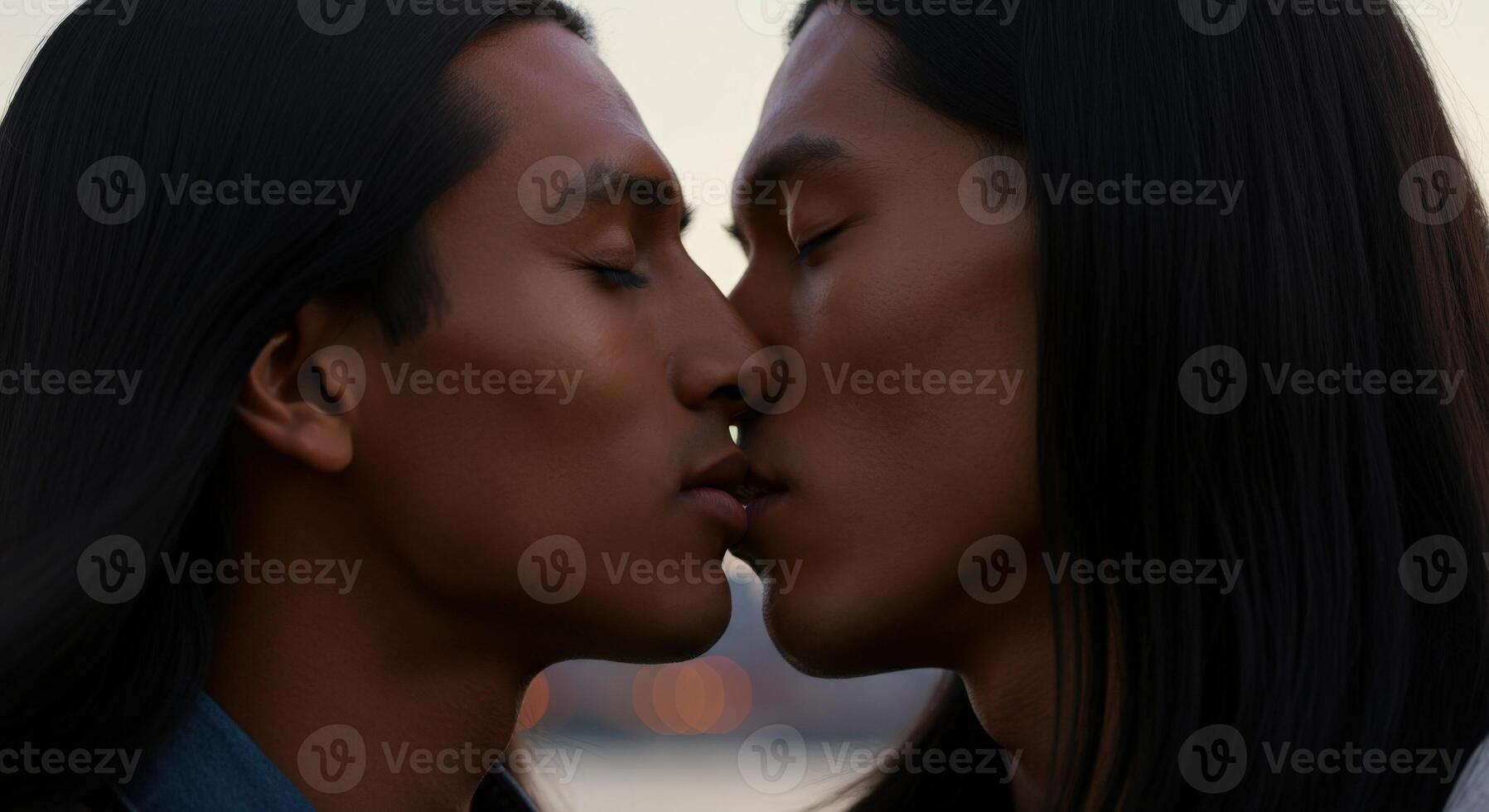 Intimate moment of connection highlighting love and togetherness photo