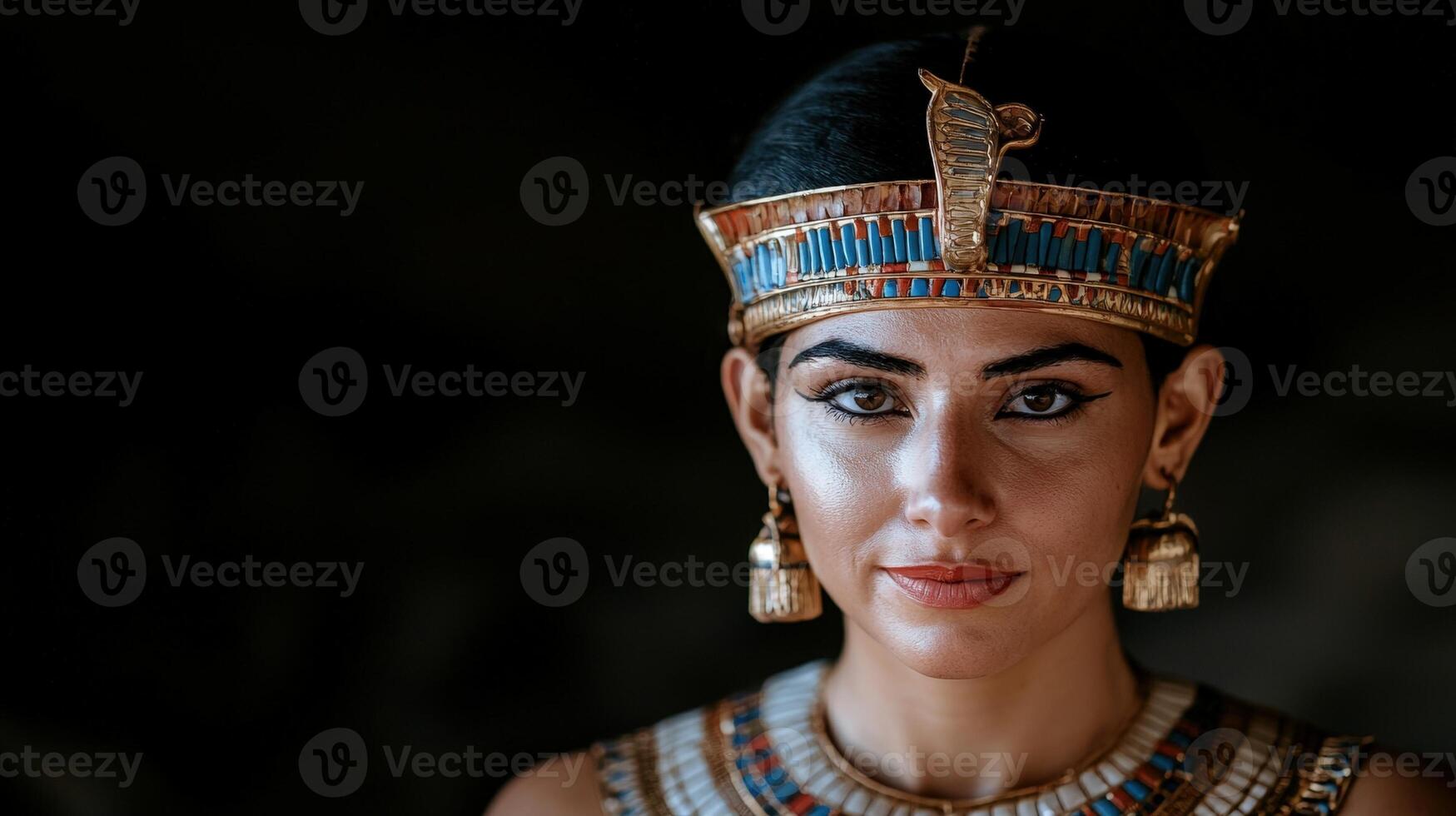 A woman dressed as an Egyptian queen photo