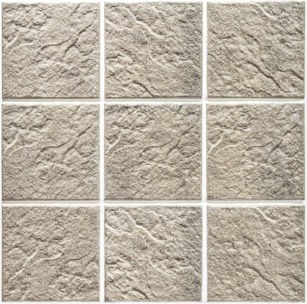 Brown stone squares tile pattern background photo
