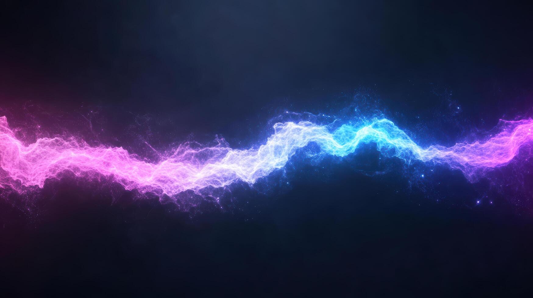 Vibrant digital pulse lines in pink and blue colors create mesmerizing visual effect photo
