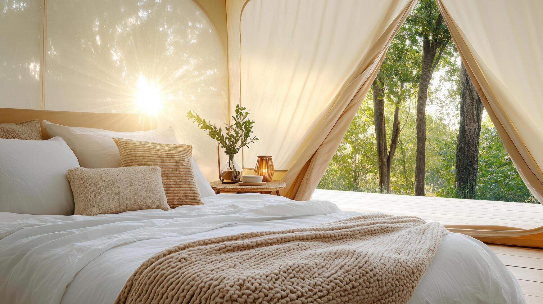 A bed with a canopy over it photo