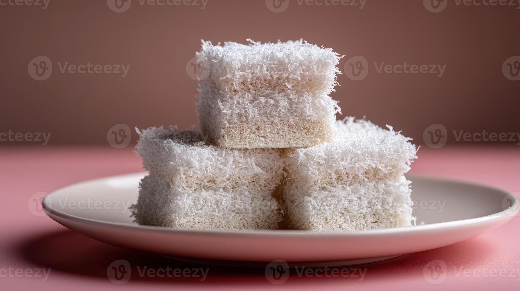 Delicate Japanese bread cake with fluffy texture served on plate photo