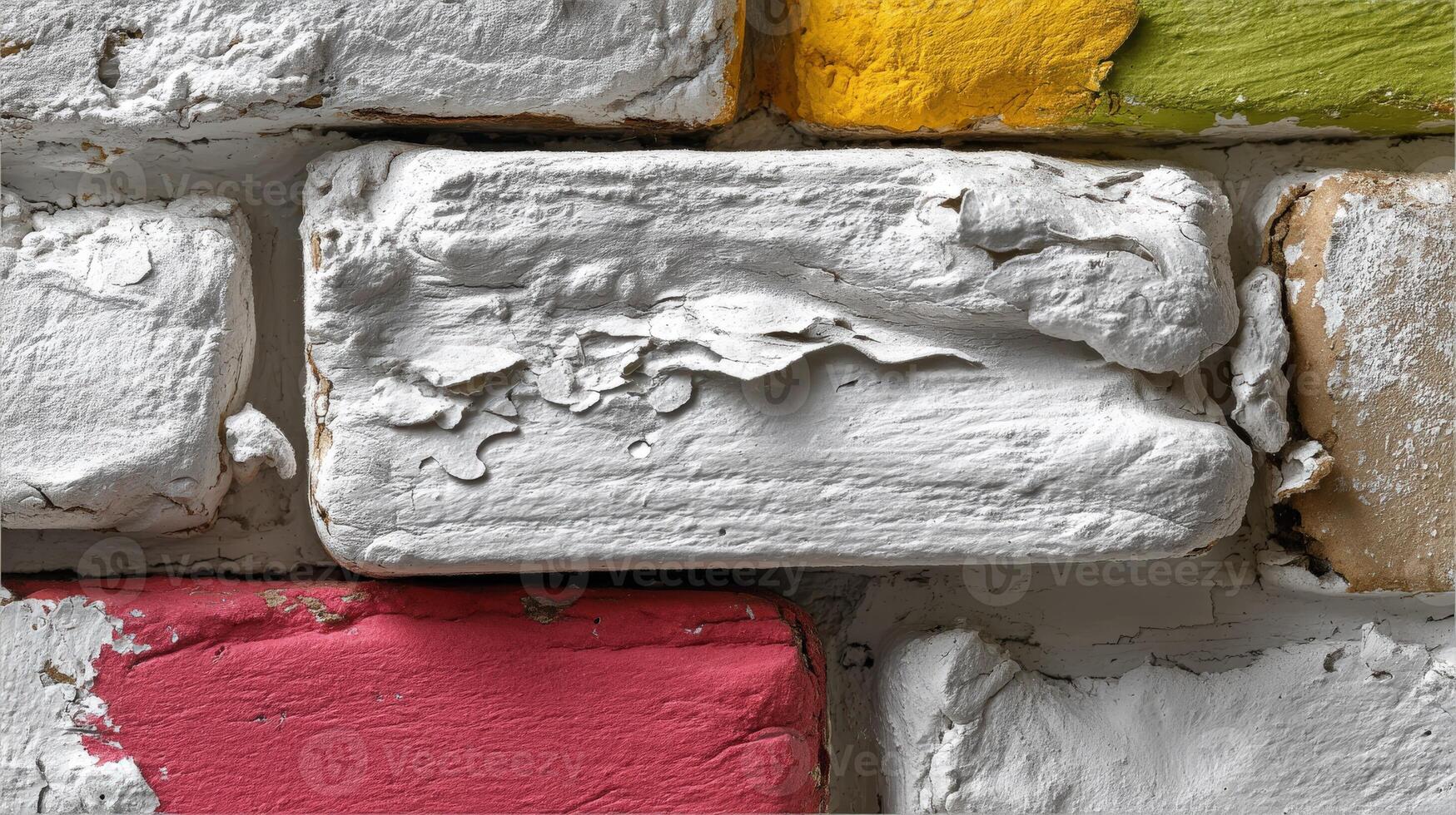 Colorful textures of weathered bricks in urban setting photo