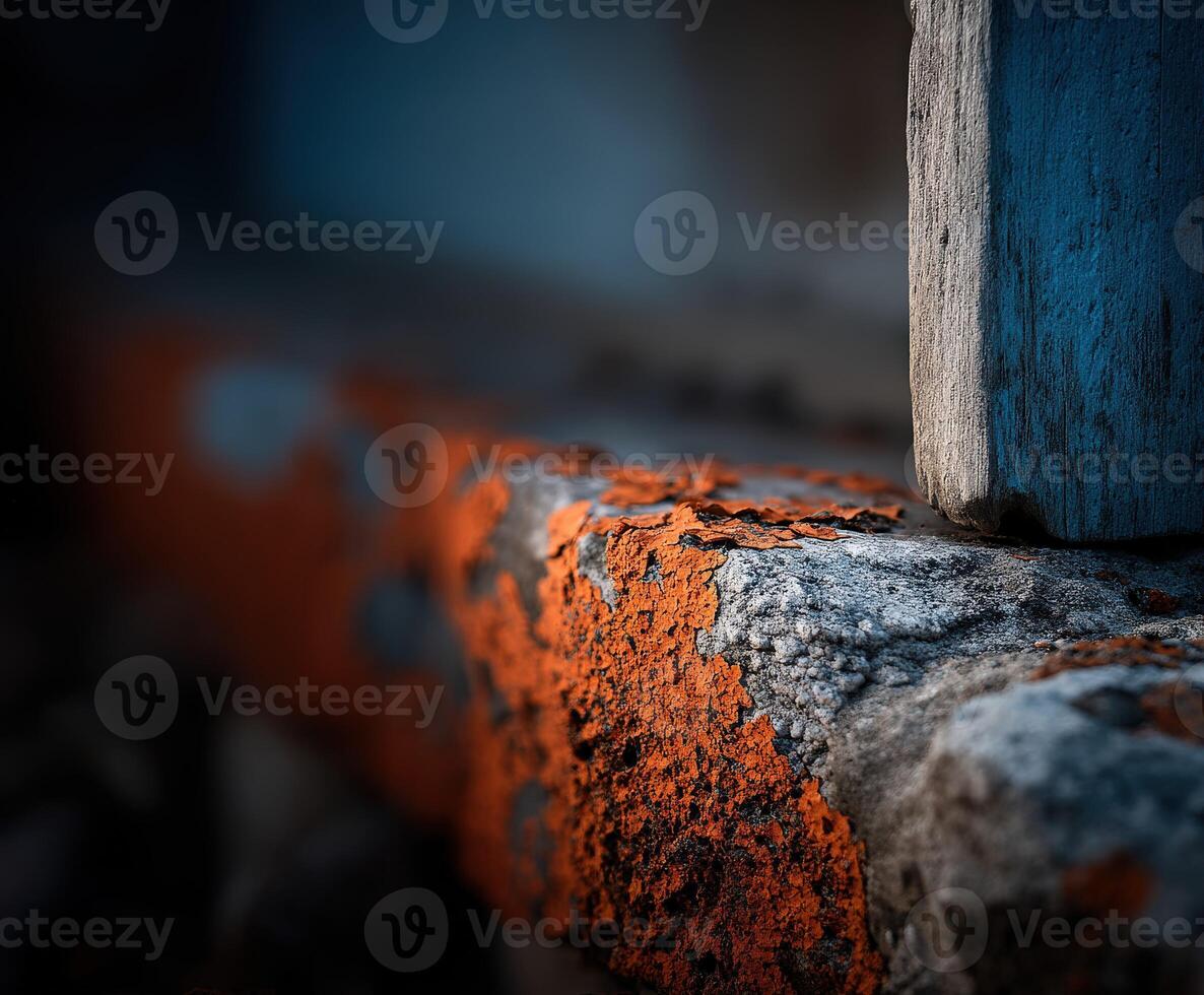 Close view of textured surface with orange and gray details photo
