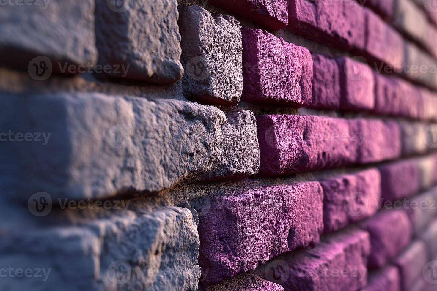 Colorful bricks create an artistic wall design in urban setting photo