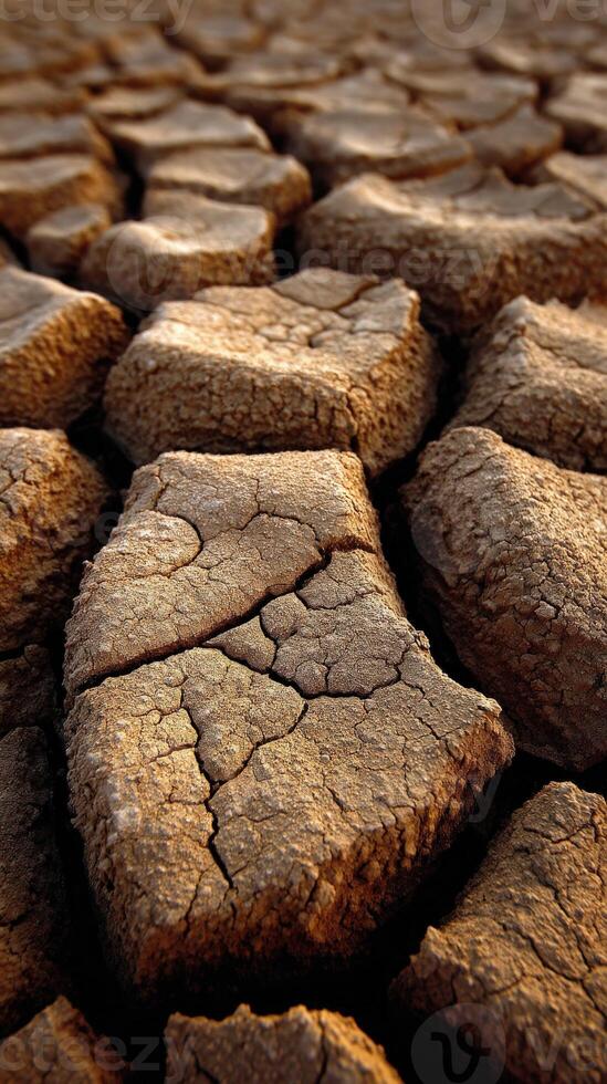 A close up of a dry, cracked earth photo