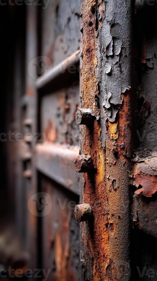 Rusty iron surface displays weathered textures and colors photo