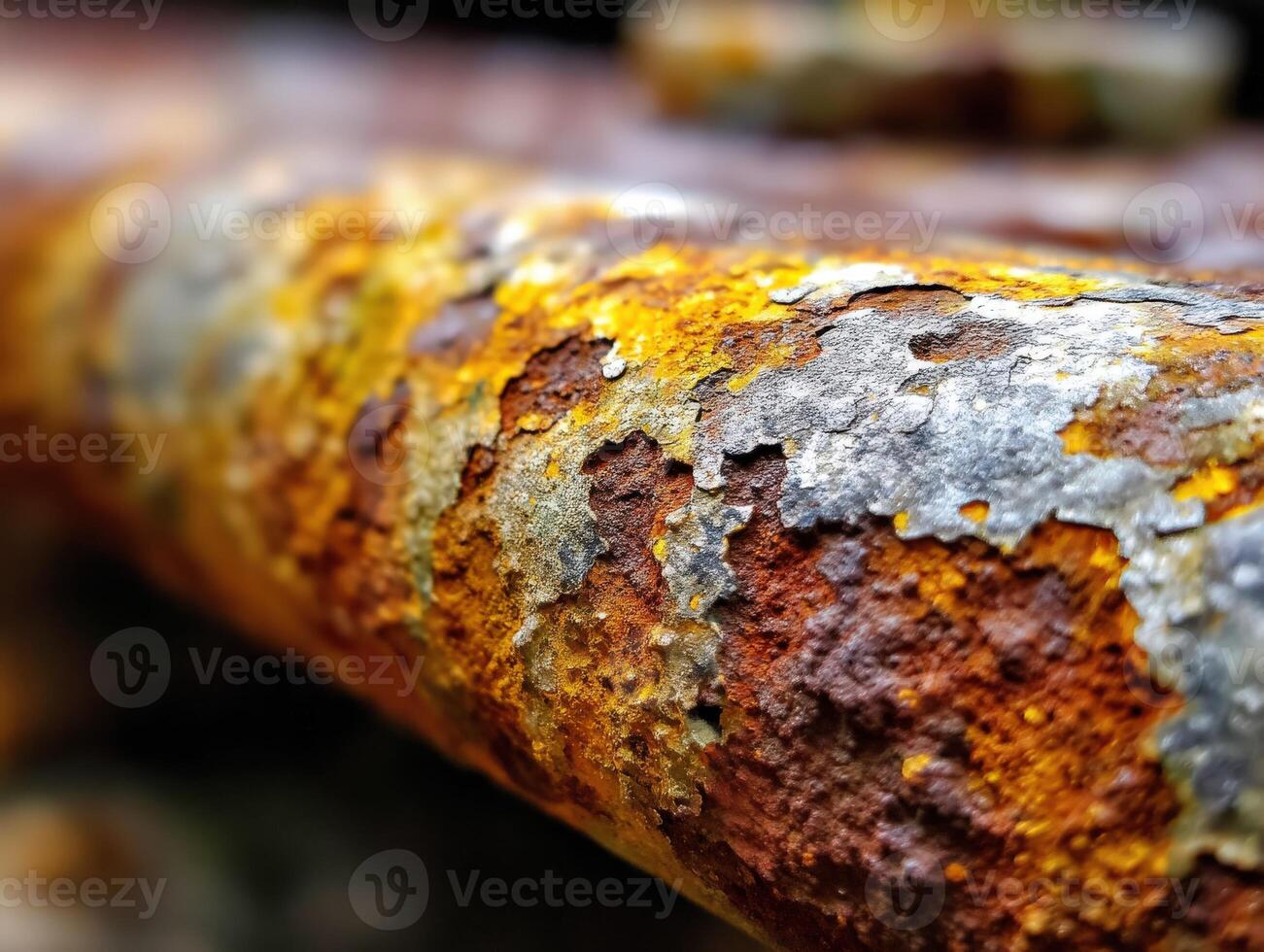 Rusty metal surface with vibrant textures and colors in close-up photo