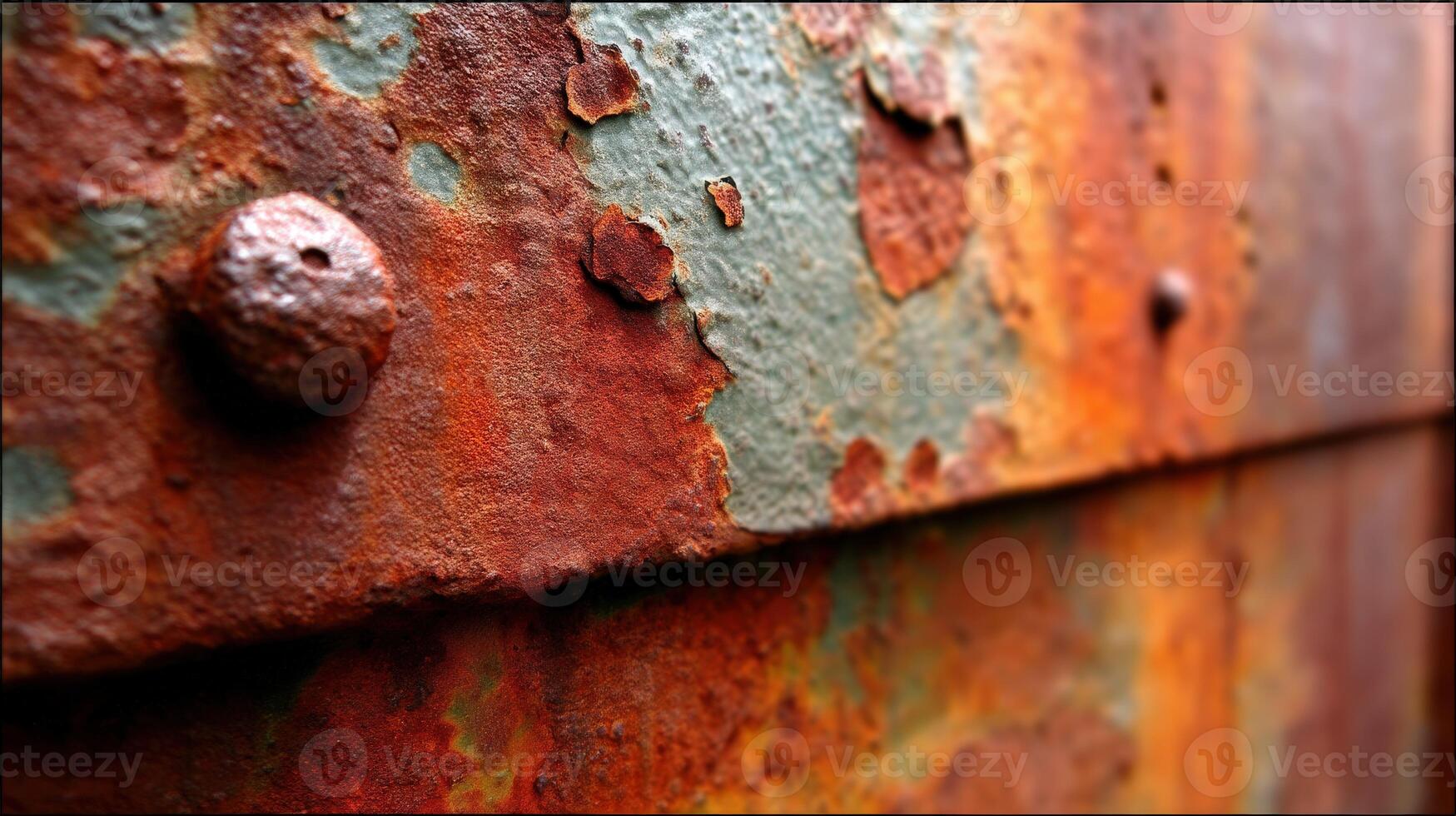 Rusty metal door with rivets and rivets photo