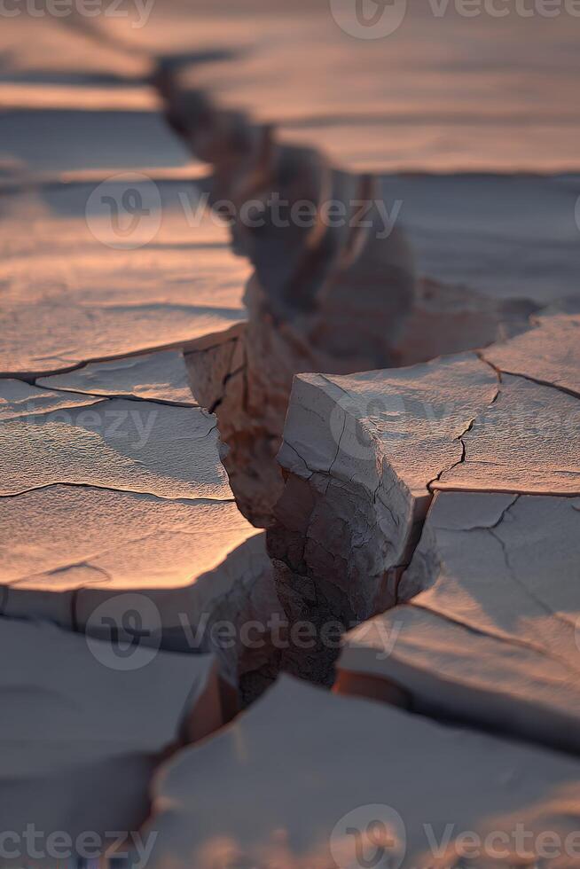 Ground split open revealing intricate cracks and textures photo