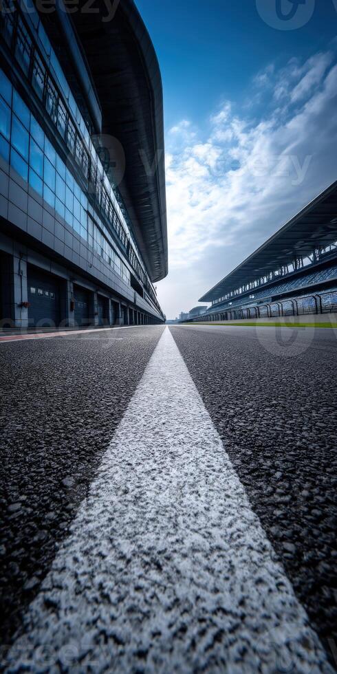 Race track view under a clear sky during the day photo