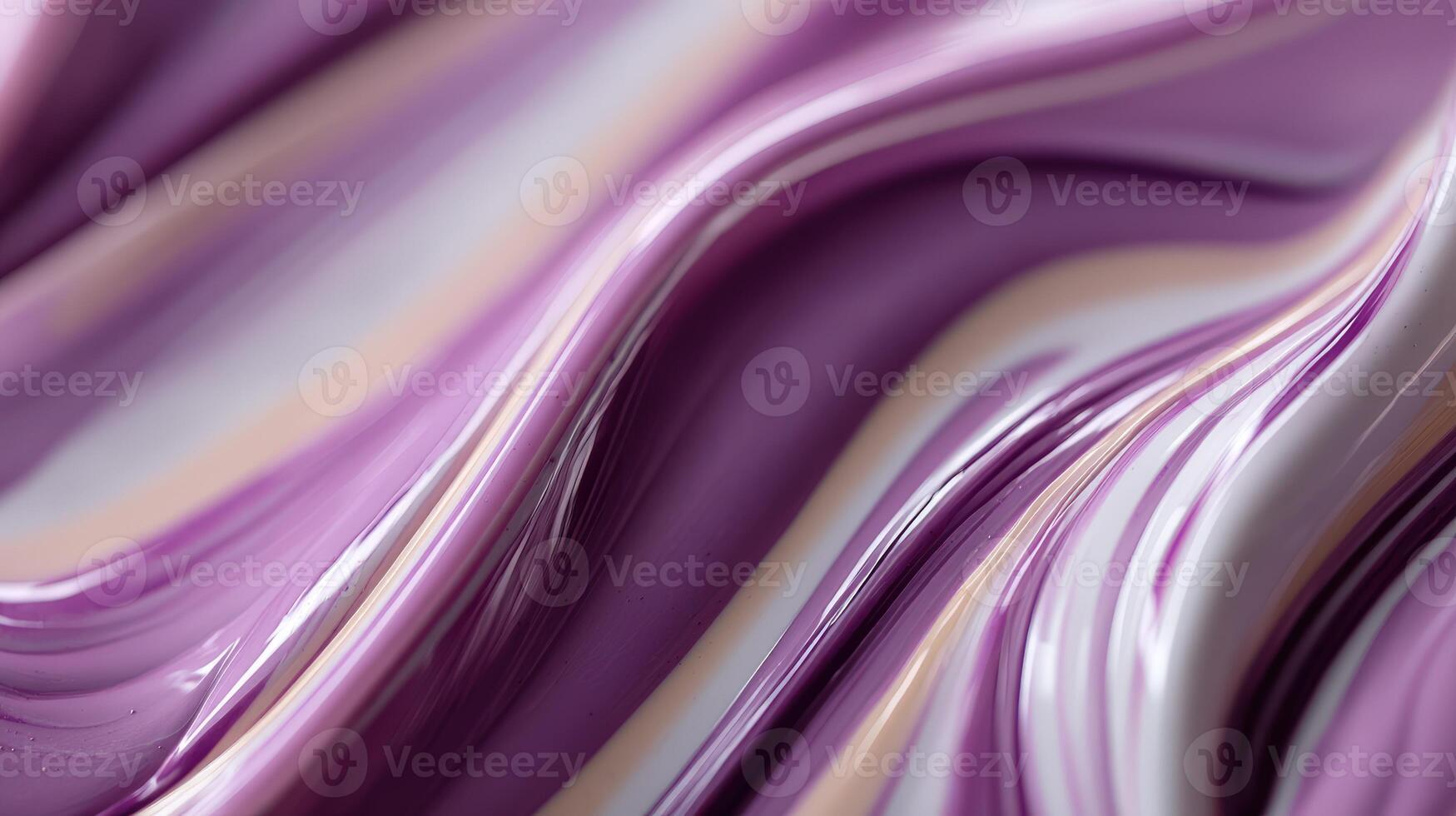 Smooth purple paint swirls on a canvas creating waves photo