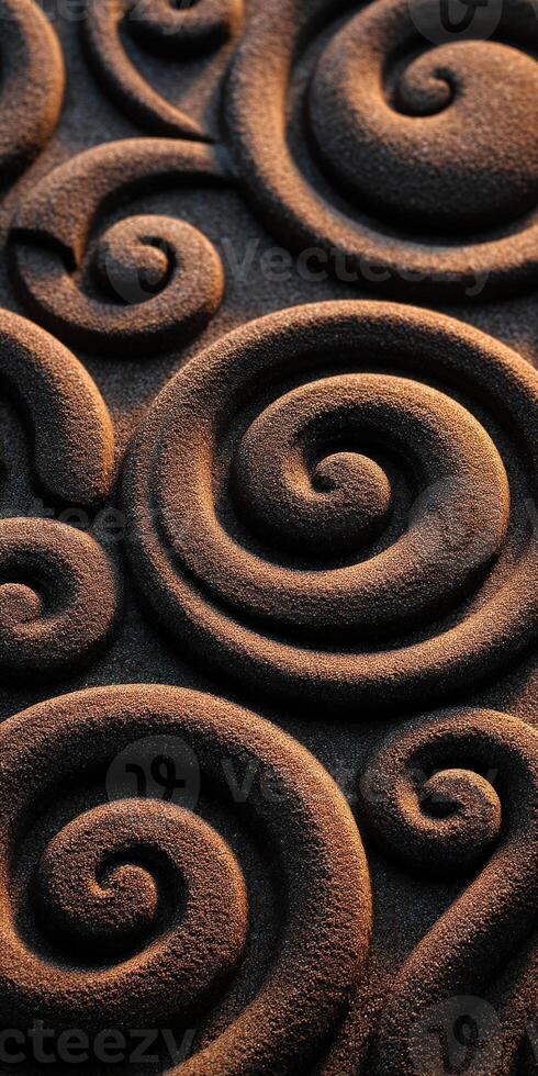 Beautiful swirling patterns in textured sand art photo