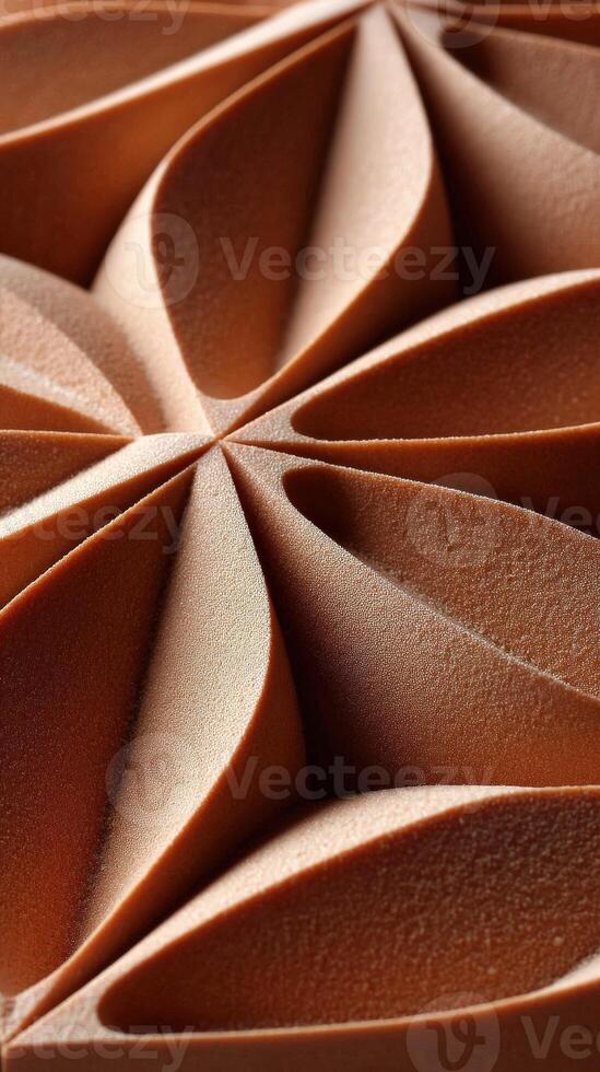 Intricate design of textured brown material close-up photo