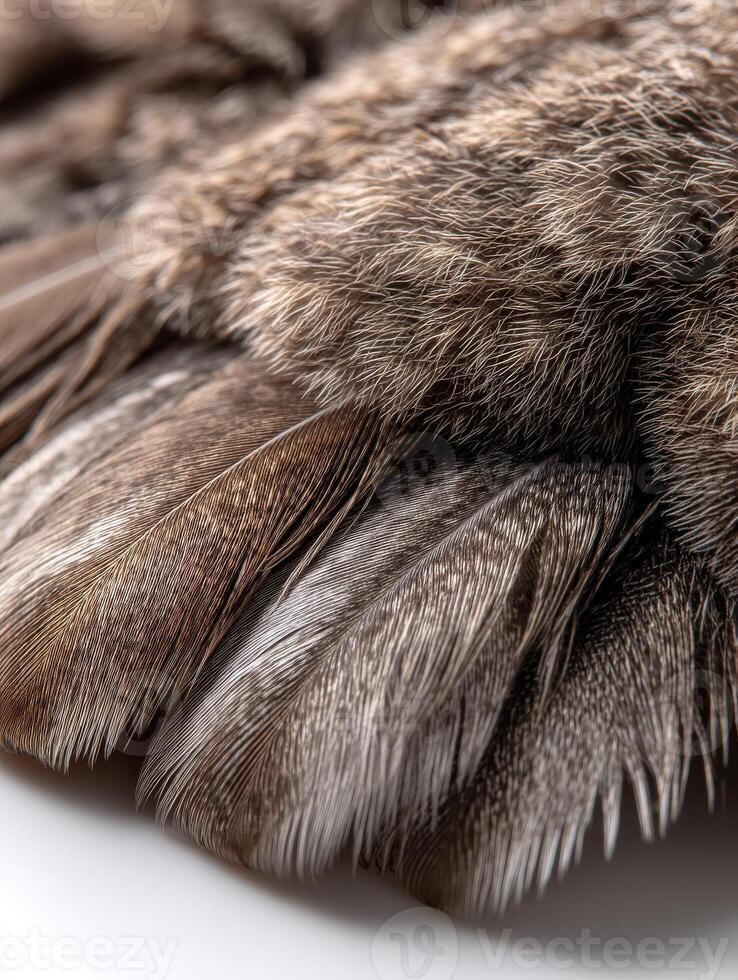 Close-up view of owl feathers showcasing details photo