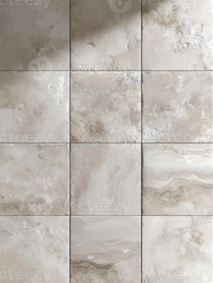 Modern neutral tiles create a serene atmosphere indoors photo