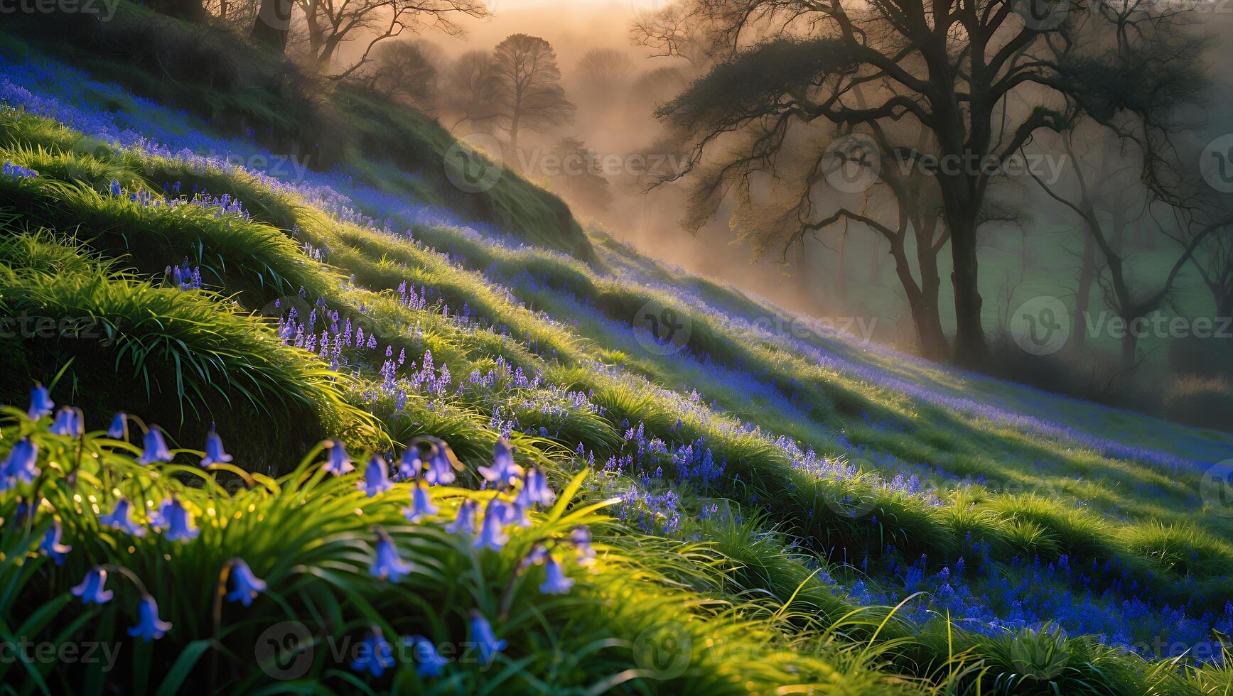 Bluebell Field in Morning Light photo