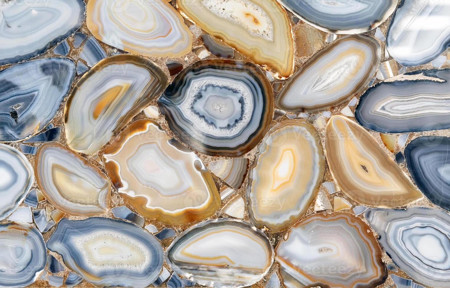 A close up of a large stone with many different colors photo