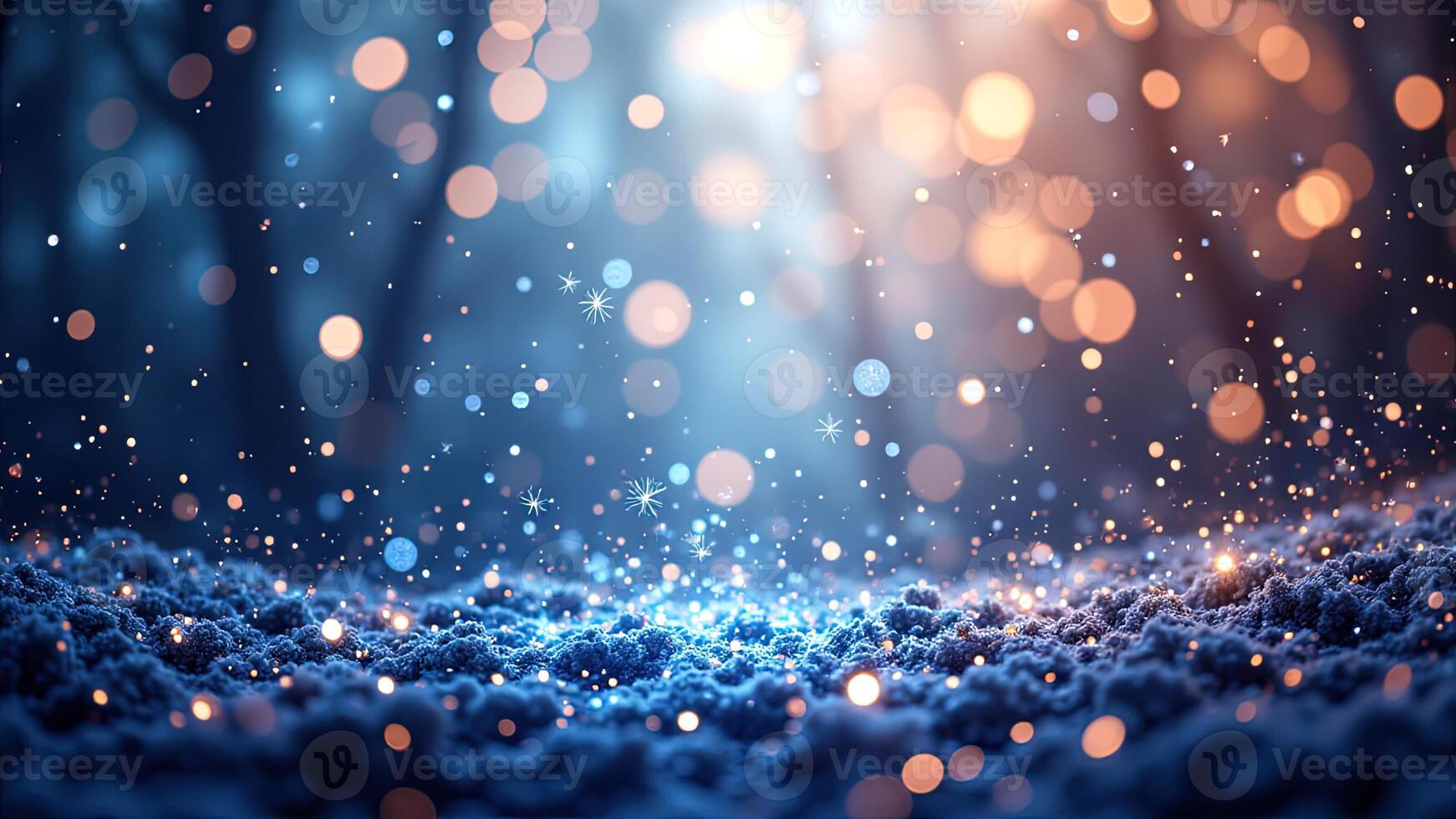Enchanted Winter Snowflakes in Soft Focus with Shimmering Lights photo